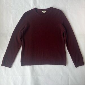 LL Bean Women's Classic Cashmere Crewneck Sweater Soft Stretch Deep Wine  Medium